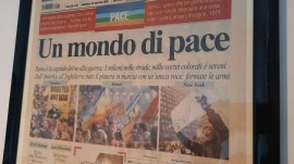 La pagina del quotidiano l'Unità (non più in edicola) del 16 febbraio 2003, dopo una manifestazione per la pace in tutte le piazze del mondo
