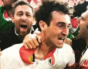 Francesco Loiacono (osteopata e componente dello staff medico della società) e Leonardo Benedetti autore dello spettacolare gol contro il Sud Tirol